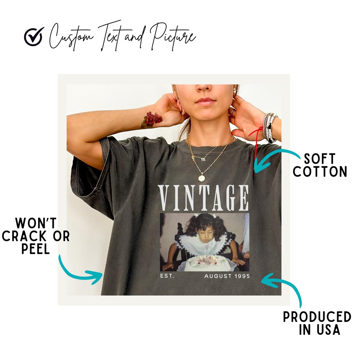 Custom Vintage Photo Shirt - Vintage Birthday Party
