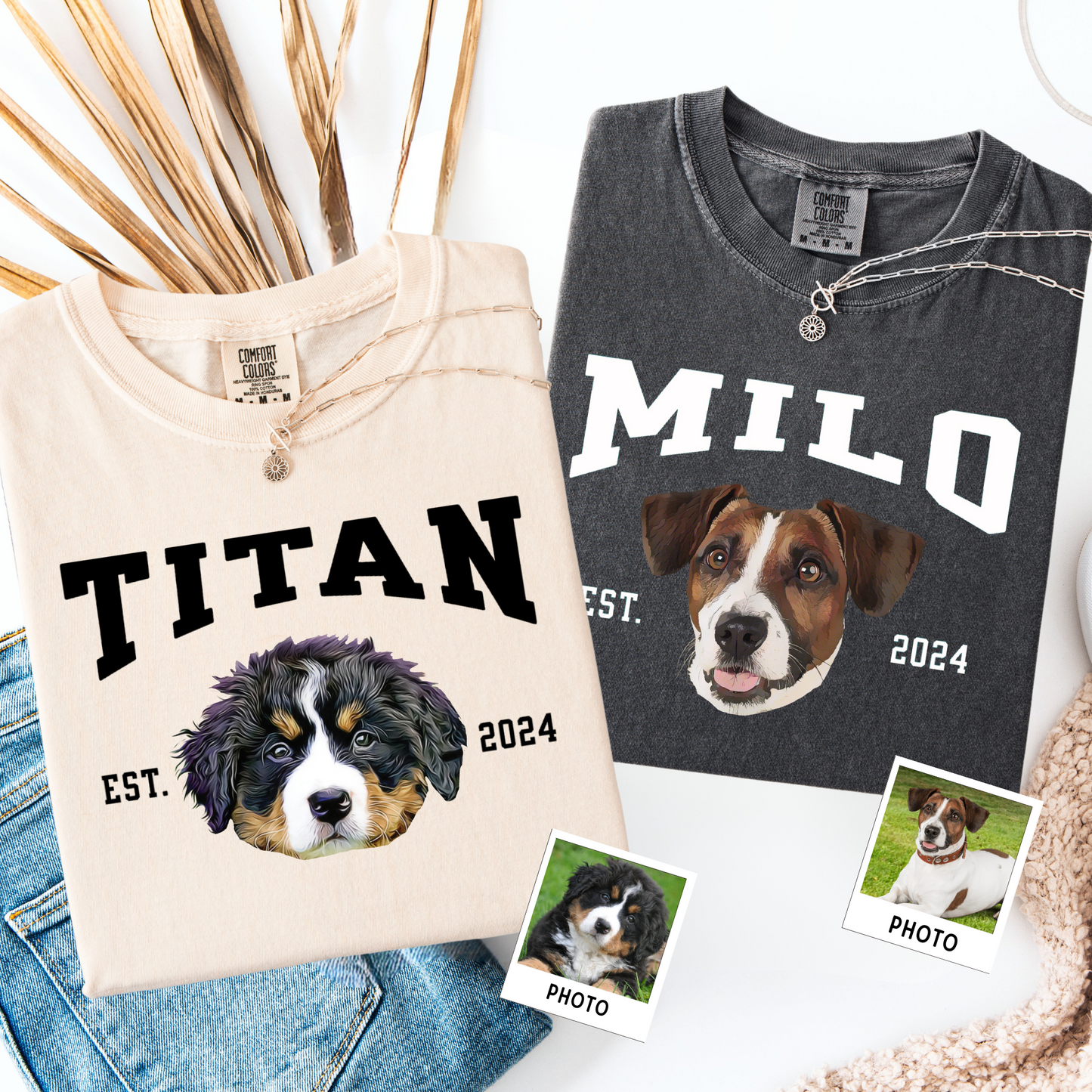 Custom Pet Photo Shirt – Retro Comfort Colors Dog Shirt
