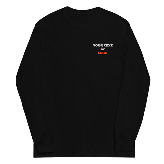 Custom Embroidered Long-Sleeve T-Shirt with Logo or Text