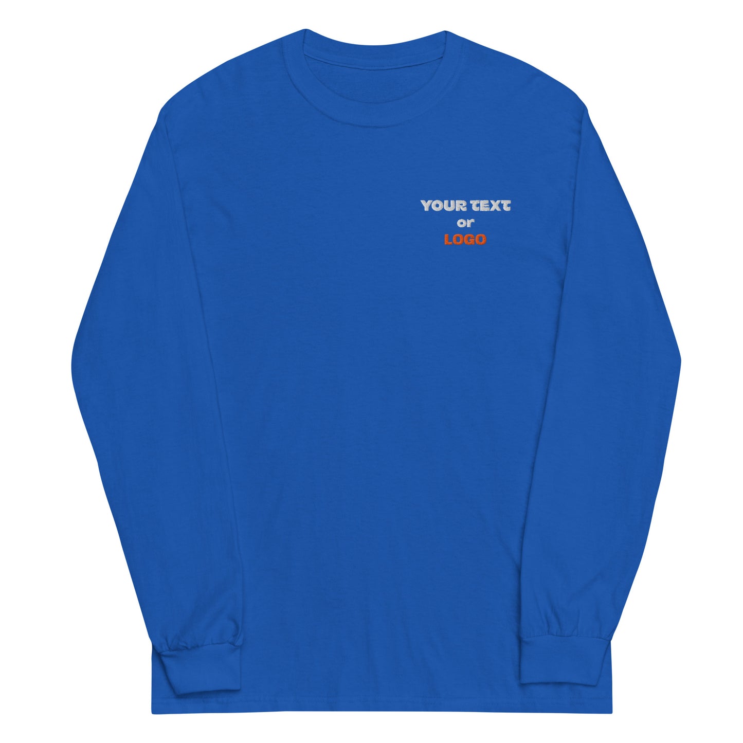 Custom Embroidered Long-Sleeve T-Shirt with Logo or Text