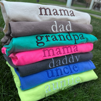 Custom Embroidered Family Shirts – Matching Comfort Colors Tees