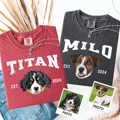 Custom Pet Photo Shirt – Retro Comfort Colors Dog Shirt