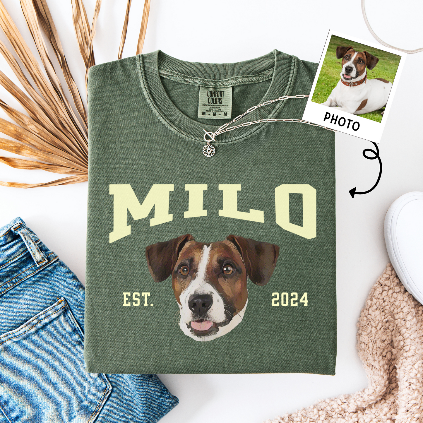 Custom Pet Photo Shirt – Retro Comfort Colors Dog Shirt