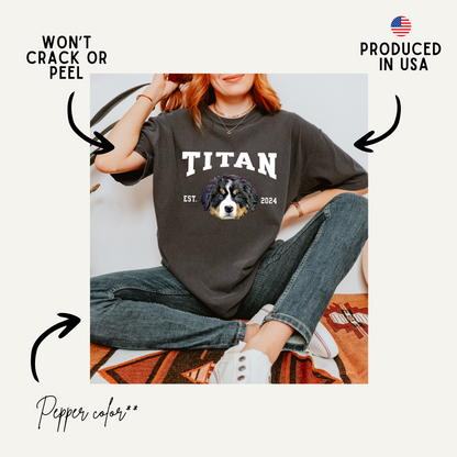 Custom Pet Photo Shirt – Retro Comfort Colors Dog Shirt