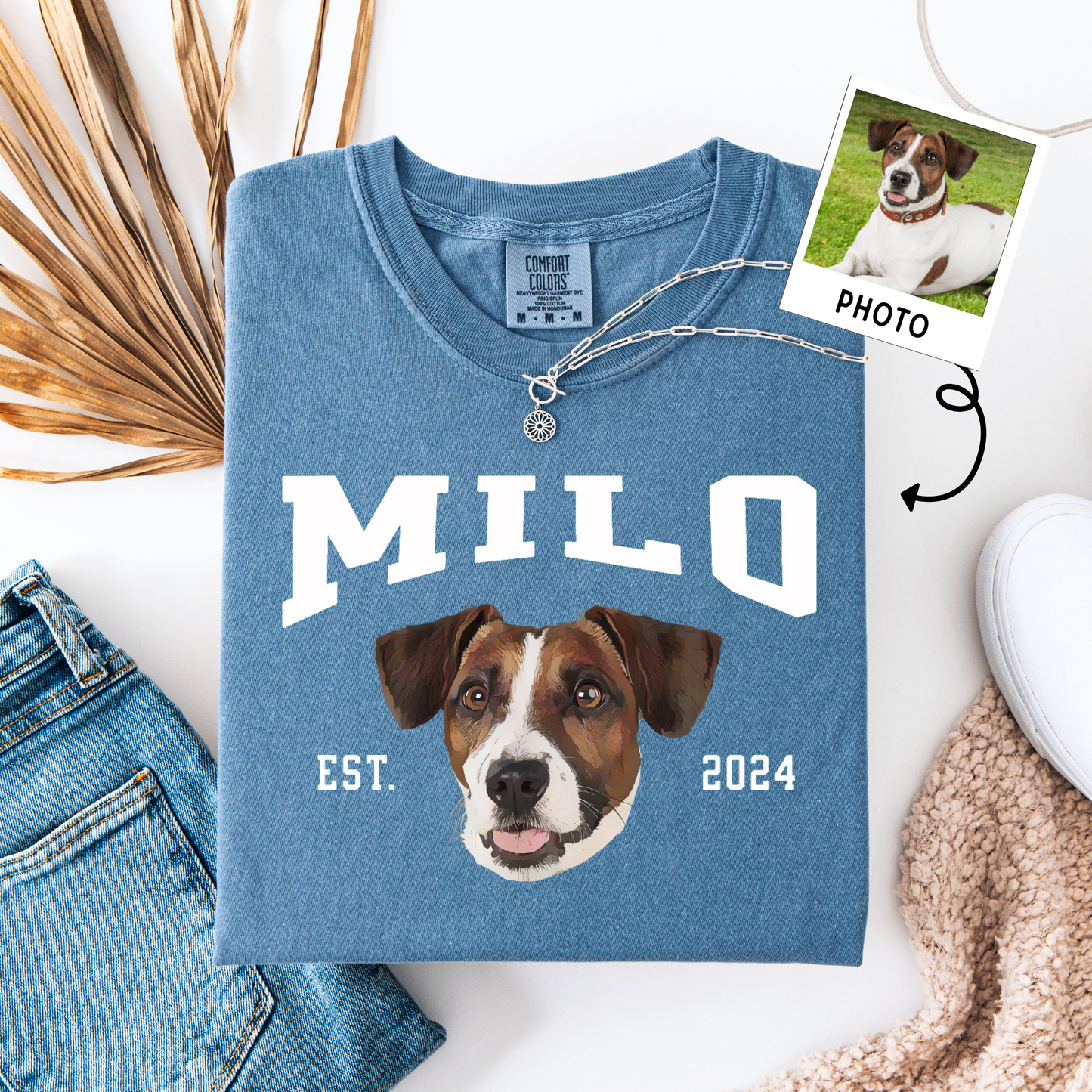 Custom Pet Photo Shirt – Retro Comfort Colors Dog Shirt