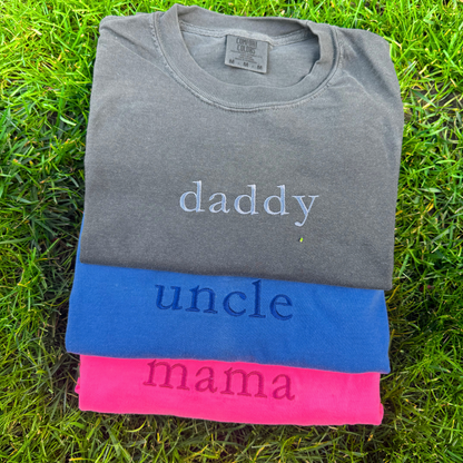 Custom Embroidered Family Shirts – Matching Comfort Colors Tees